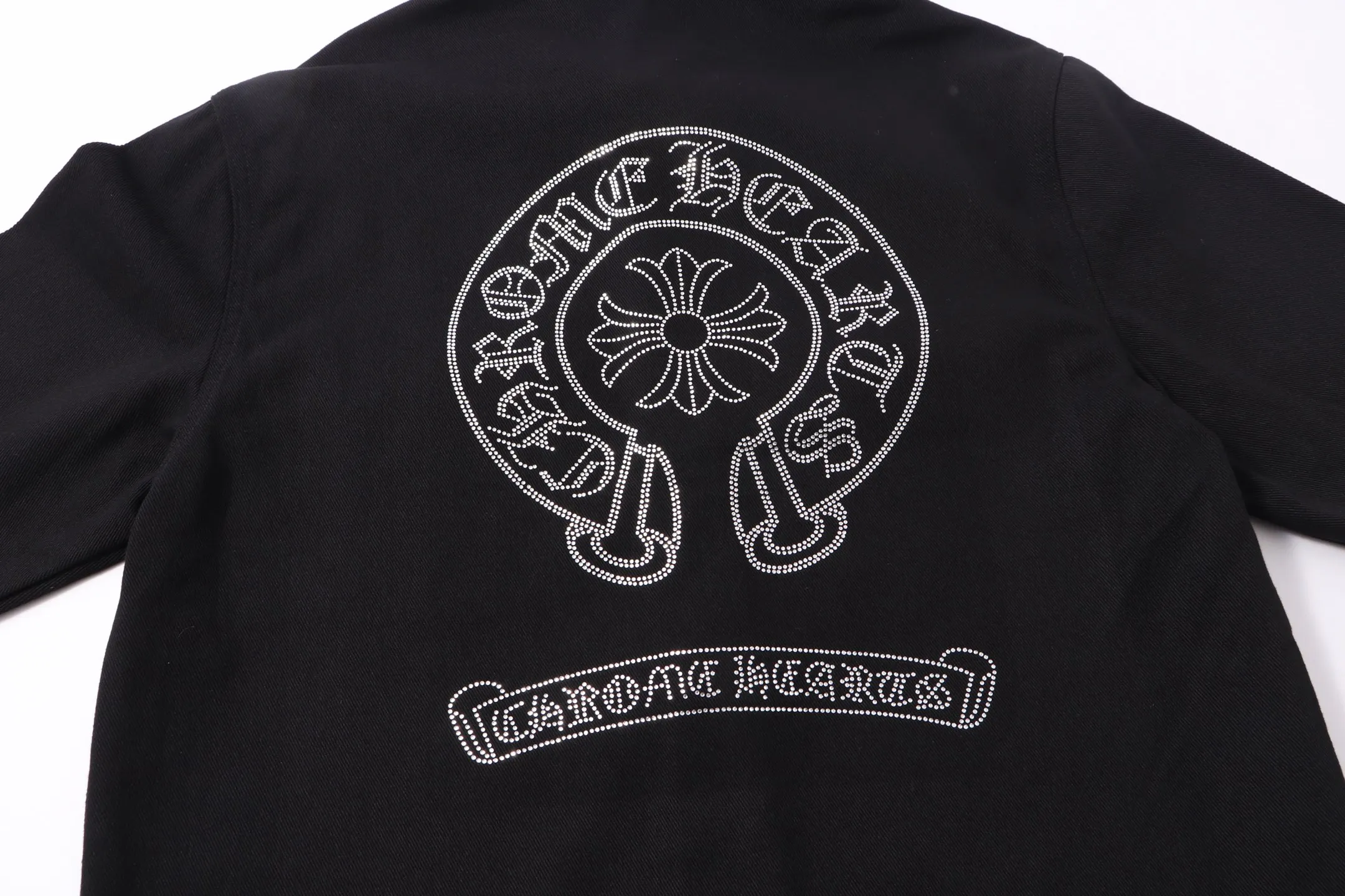 P370 Chrome Hearts Chrome Hearts Horseshoe Cross Shirt Denim Jacket Color: Black Size: M L XL XXL XXXL
